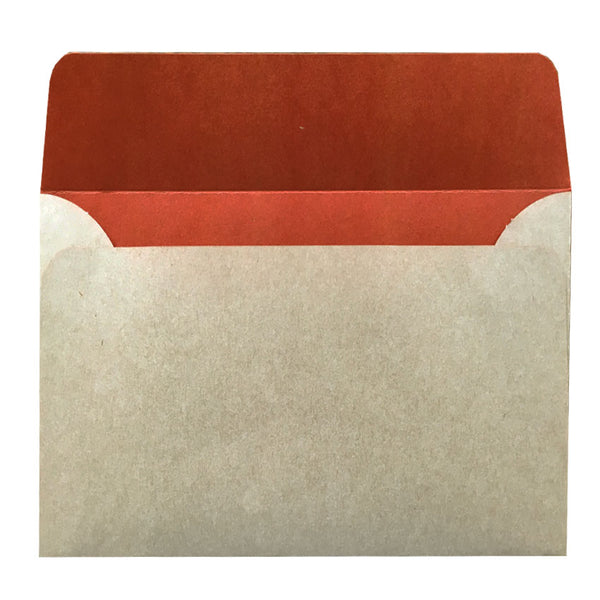 C6 natural kraft envelope with rust colouring inside