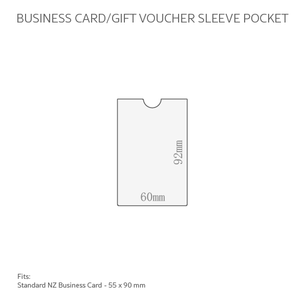 Business Card Sleeve Pocket 60x92mm - Metallic & Coloured