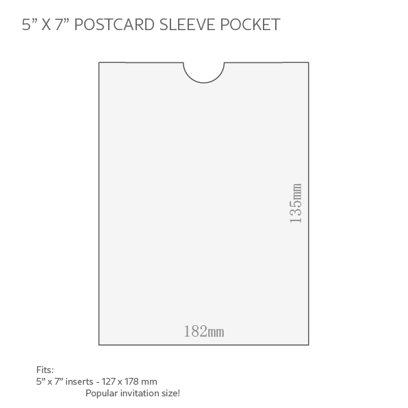 5"x7" Sleeve Pocket 135x182mm - Metallic & Coloured