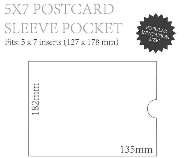 5"x7" Sleeve Pocket 135x182mm - Metallic & Coloured