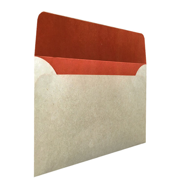 C5 natural kraft envelope with rust colouring inside