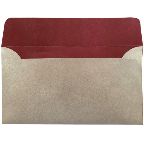 dle natural kraft envelope with earthy red colour inside