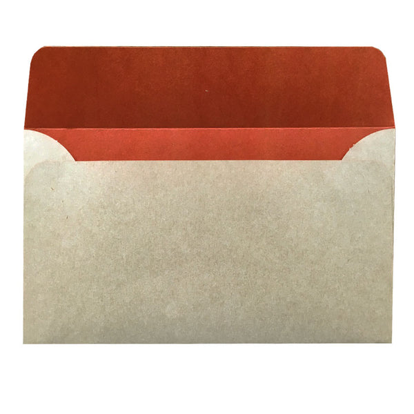 5x7 natural kraft envelope with rust colouring inside
