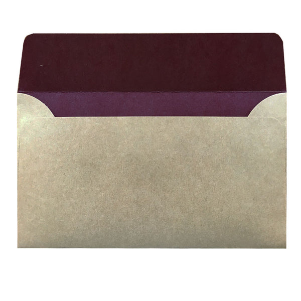 5X7 natural kraft envelope with colour inside