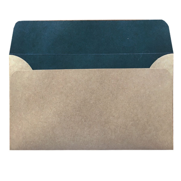 5x7 natural kraft envelope with teal colouring inside